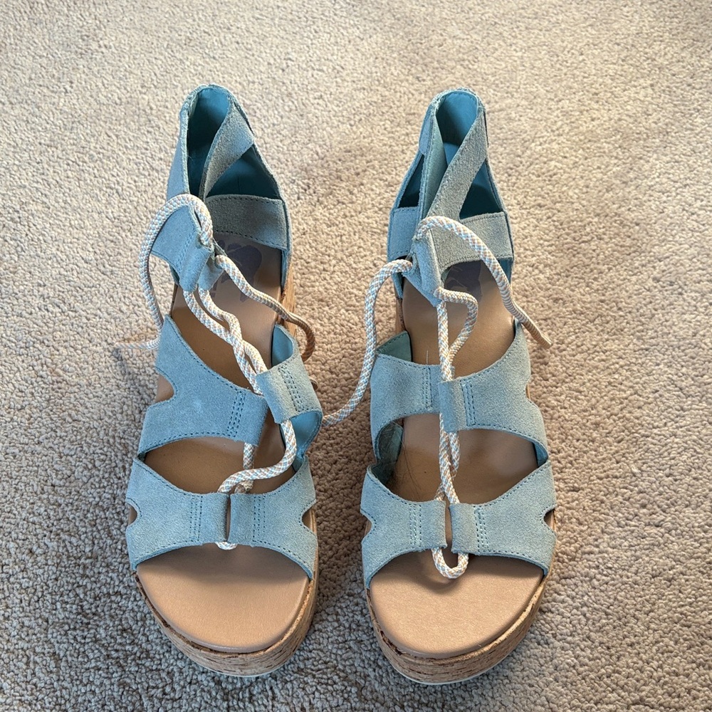 Sorel Light Blue Strappy Sandals
